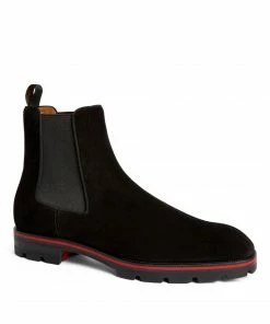 Christian Louboutin Alpinono Leather Ankle Boots BK01 Chelsea Boots