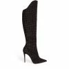 Christian Louboutin Alta Botta Plume Suede Knee-High Boots 100 BK65 Knee High Boots