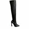 Christian Louboutin Anjel Alta Nappa Leather Boots 100 BK01 Over the Knee Boots