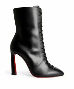 Christian Louboutin Anjel Leather Boots 100 BK01 Ankle Boots