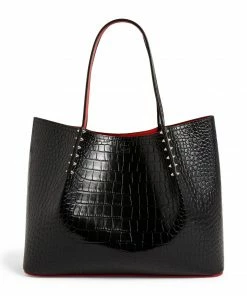 Christian Louboutin Cabarock Large Croc-Embossed Leather Cabarock Tote Bag BK01 Tote Bags