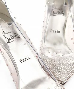 Christian Louboutin Degrastrass Embellished PVC-Leather Pumps 85 S281 Courts -Christian Louboutin Online Shop christian louboutin degrastrass embellished pvc leather pumps 85 17763739 37494031 1000