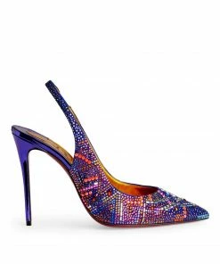 Christian Louboutin Discosling Strass Pumps 100 J913 Slingback Heels