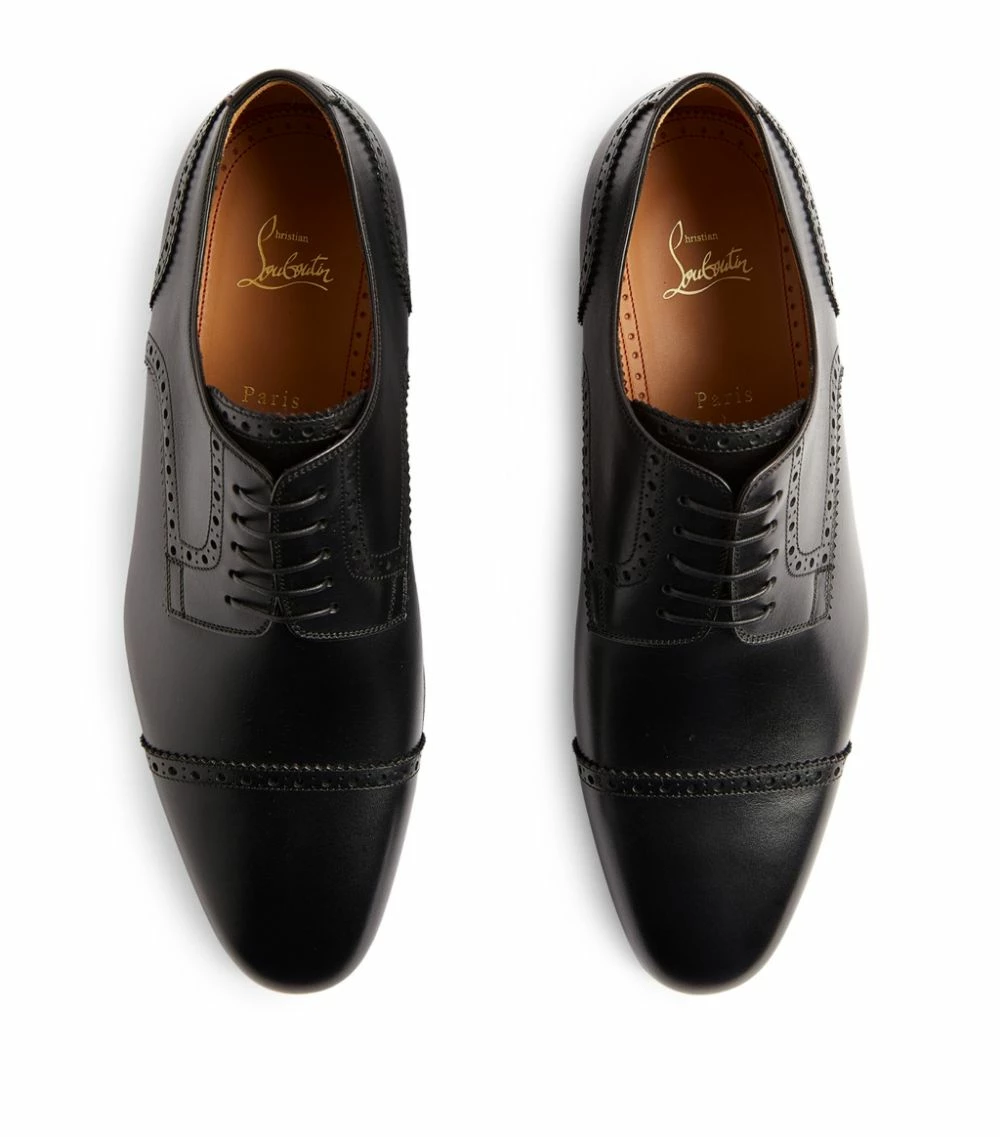 Christian Louboutin Eygeny Leather Flat Brogues BK01 Smart Shoes 2 Christian Louboutin Eygeny Leather Flat Brogues BK01 Smart Shoes - Image 2