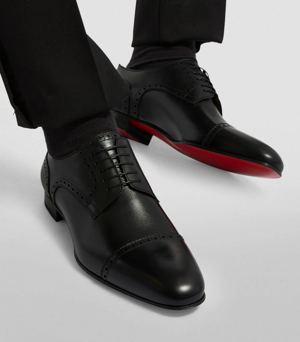 Christian Louboutin Eygeny Leather Flat Brogues BK01 Smart Shoes 5 Christian Louboutin Eygeny Leather Flat Brogues BK01 Smart Shoes - Image 5