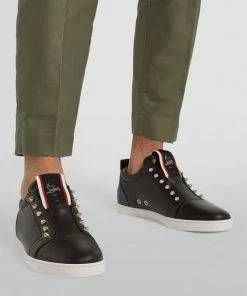 Christian Louboutin F.A.V Fiquea Vontade Leather Sneakers BK01 Slip-On Sneakers -Christian Louboutin Online Shop christian louboutin f a v fiquea vontade leather sneakers 16594099 32308776 1000