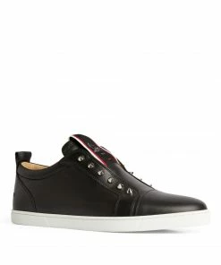 Christian Louboutin F.A.V Fiquea Vontade Leather Sneakers BK01 Slip-On Sneakers