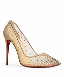 Christian Louboutin Follies Mesh Strass Pumps 100 F065 Courts
