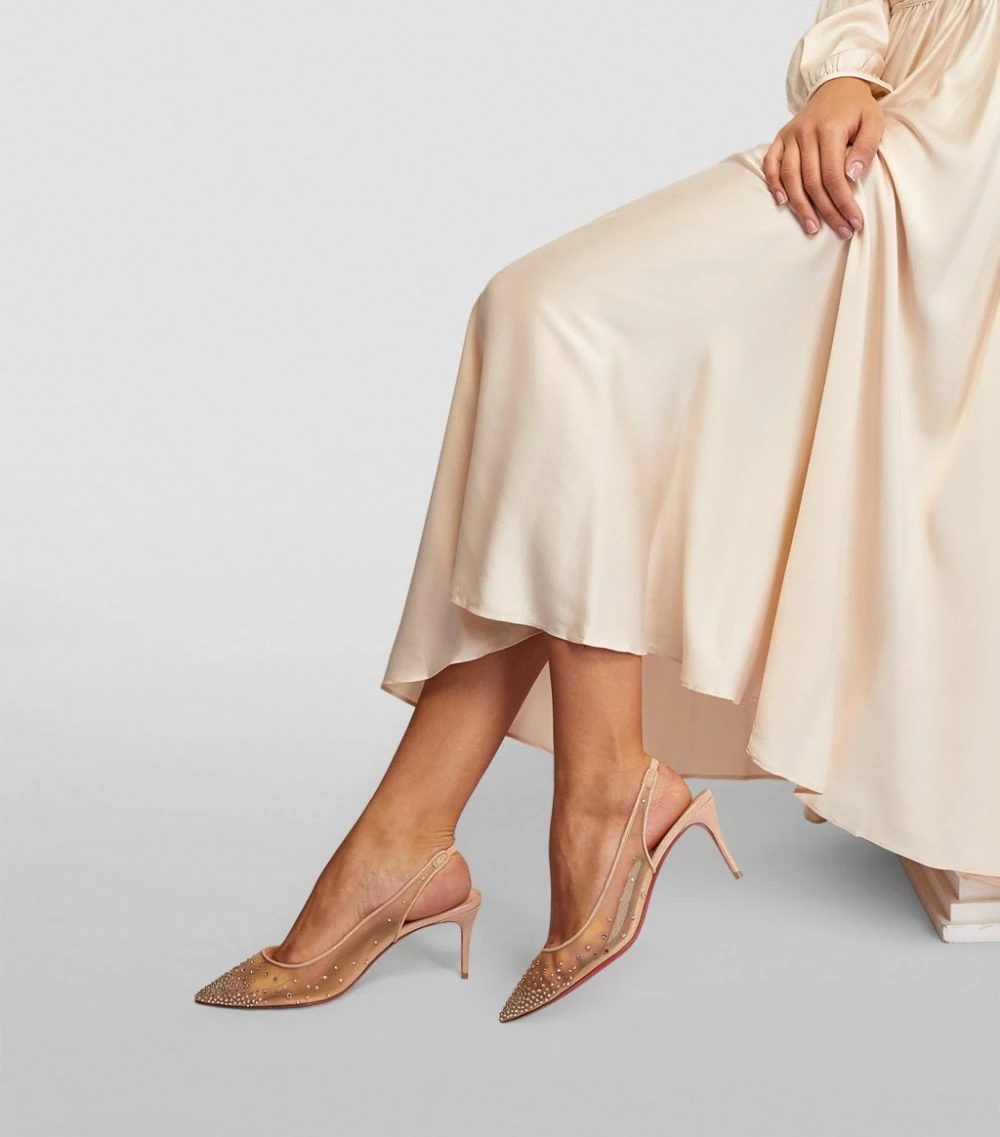 Christian Louboutin Follies Strass Slingback Pumps 70 F065 Slingback Heels 5 Christian Louboutin Follies Strass Slingback Pumps 70 F065 Slingback Heels - Image 5