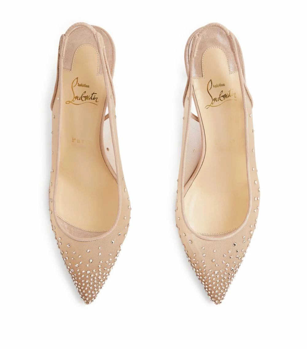Christian Louboutin Follies Strass Slingback Pumps 70 F065 Slingback Heels 2 Christian Louboutin Follies Strass Slingback Pumps 70 F065 Slingback Heels - Image 2