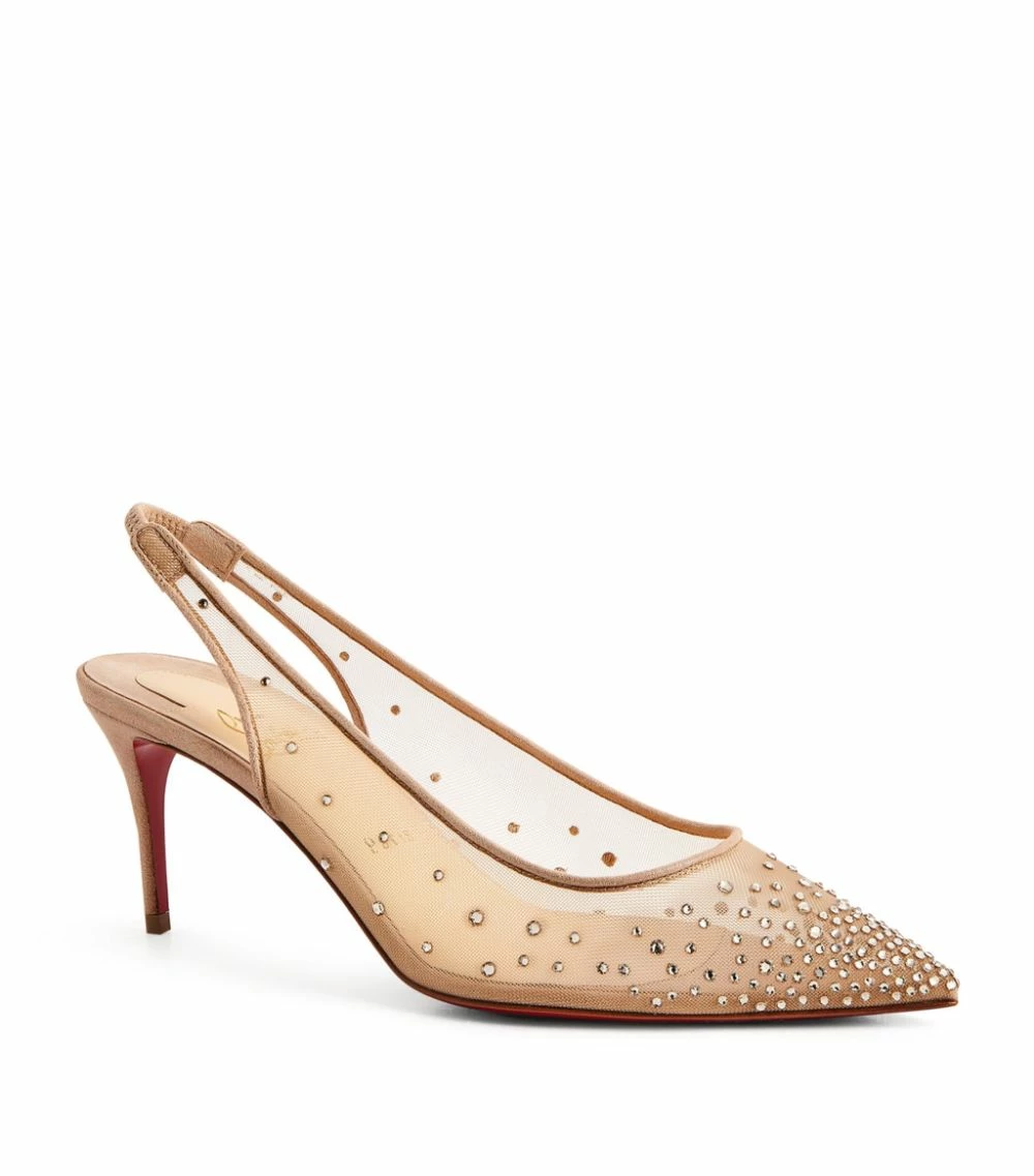 Christian Louboutin Follies Strass Slingback Pumps 70 F065 Slingback Heels 4 Christian Louboutin Follies Strass Slingback Pumps 70 F065 Slingback Heels - Image 4
