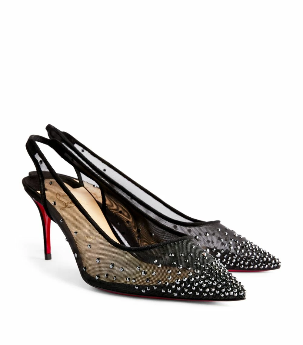 Christian Louboutin Follies Strass Slingback Pumps 70 B367 Slingback Heels 7 Christian Louboutin Follies Strass Slingback Pumps 70 B367 Slingback Heels - Image 7
