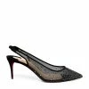 Christian Louboutin Follies Strass Slingback Pumps 70 B367 Slingback Heels