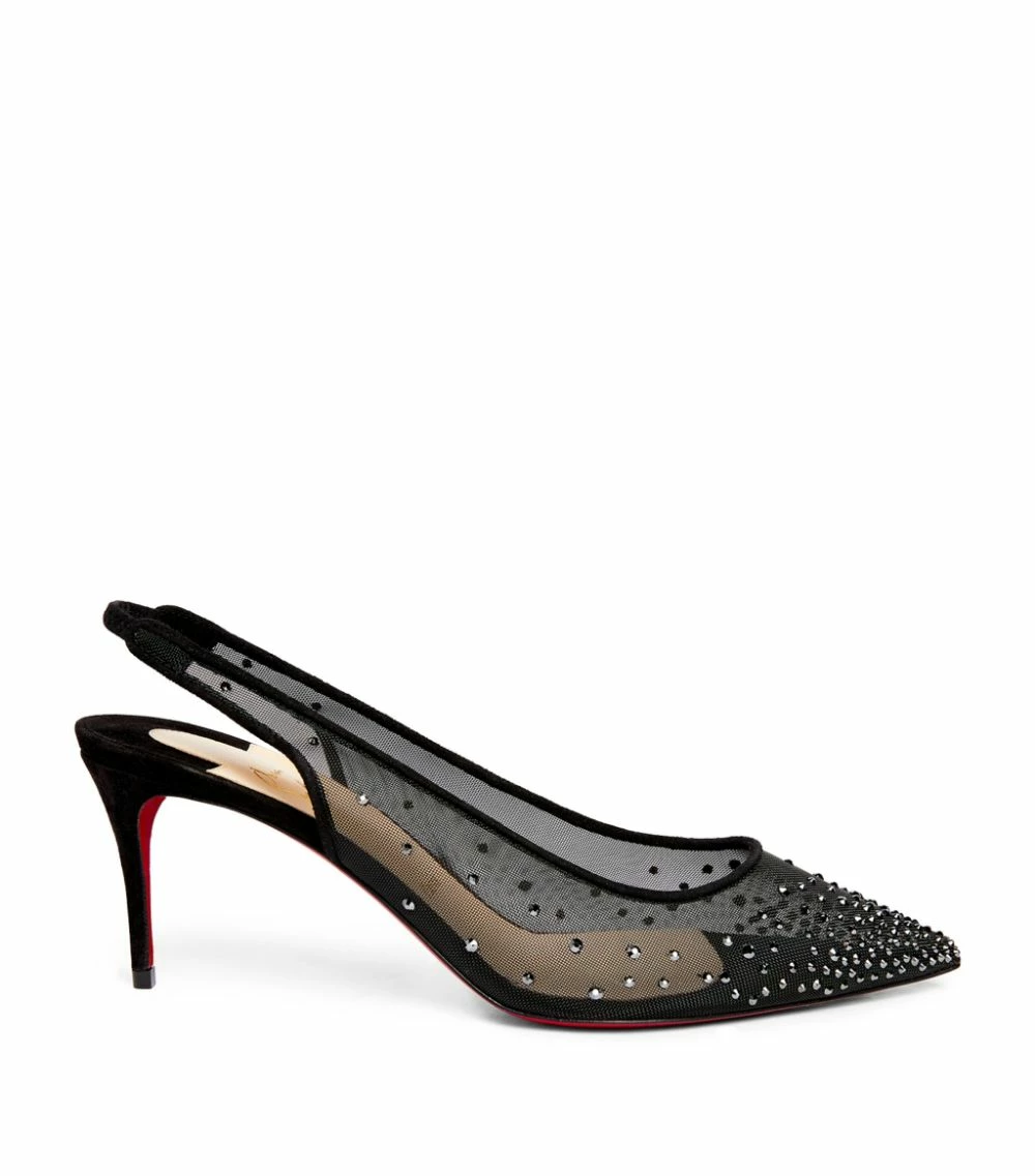 Christian Louboutin Follies Strass Slingback Pumps 70 B367 Slingback Heels 1 Christian Louboutin Follies Strass Slingback Pumps 70 B367 Slingback Heels