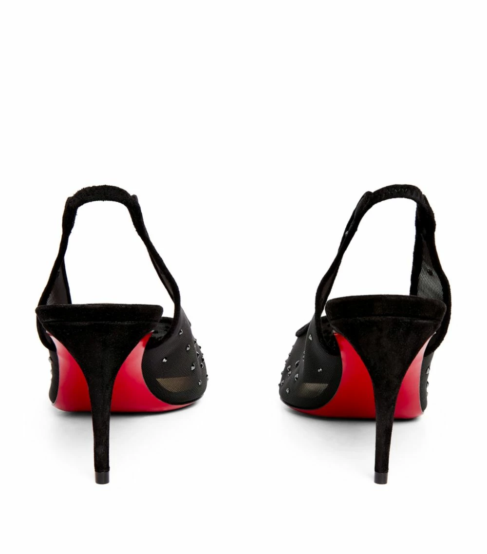 Christian Louboutin Follies Strass Slingback Pumps 70 B367 Slingback Heels 4 Christian Louboutin Follies Strass Slingback Pumps 70 B367 Slingback Heels - Image 4