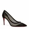 Christian Louboutin Galativi Suede Mesh-Panel Pumps 85 CM47 Courts