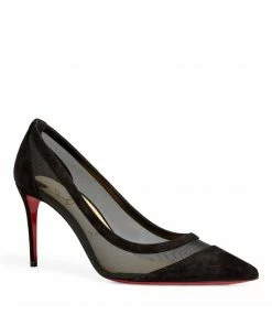 Christian Louboutin Galativi Suede Mesh-Panel Pumps 85 CM47 Courts