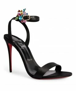 Christian Louboutin Goldie Joli Embellished Satin Sandals 100 B439 Heeled Sandals -Christian Louboutin Online Shop christian louboutin goldie joli embellished satin sandals 100 17762731 37330013 1000