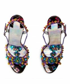 Christian Louboutin Goldora Embellished Leather Sandals 100 J991 Heeled Sandals -Christian Louboutin Online Shop christian louboutin goldora embellished leather sandals 100 17762710 37312075 1000