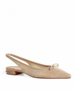 Christian Louboutin Hall Sling Studded Leather Flats N254 Ballet Flats