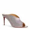 Christian Louboutin Iced Bear Embellished Mules 85 Q889 Heeled Mules