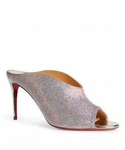 Christian Louboutin Iced Bear Embellished Mules 85 Q889 Heeled Mules