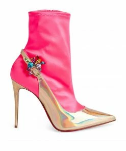 Christian Louboutin Jessie Booty Joli Patent Leather Boots 100 J978 Ankle Boots