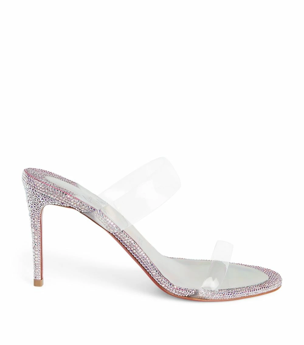 Christian Louboutin Just Nothing Embellished Mules 85 Q885 Heel Sandals 4 Christian Louboutin Just Nothing Embellished Mules 85 Q885 Heel Sandals - Image 4