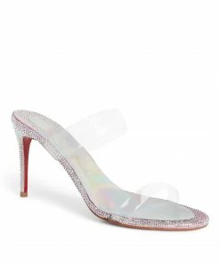 Christian Louboutin Just Nothing Embellished Mules 85 Q885 Heel Sandals