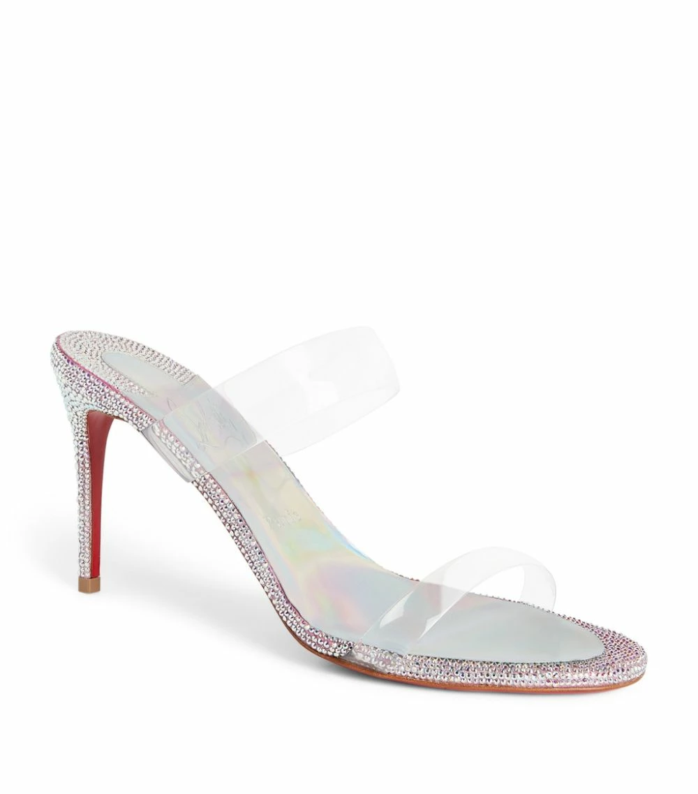 Christian Louboutin Just Nothing Embellished Mules 85 Q885 Heel Sandals 1 Christian Louboutin Just Nothing Embellished Mules 85 Q885 Heel Sandals