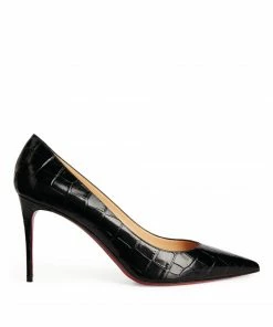Christian Louboutin Kate Croc-Embossed Leather Pumps 85 BK01 Courts