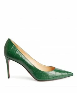 Christian Louboutin Kate Croc-Embossed Leather Pumps 85 E366 Courts