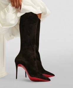 Christian Louboutin Kate Suede Boots 100 BK01 Ankle Boots -Christian Louboutin Online Shop christian louboutin kate suede boots 100 17378403 35875730 1000