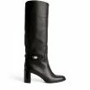 Christian Louboutin Lock Botta Leather Knee-High Boots 70 BK5T Knee High Boots