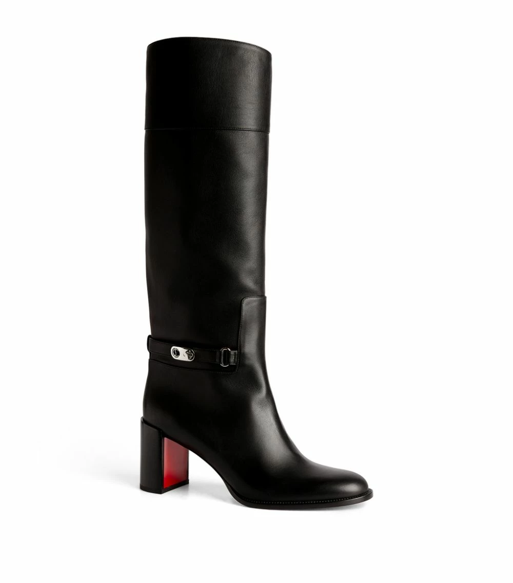 Christian Louboutin Lock Botta Leather Knee-High Boots 70 BK5T Knee High Boots 4 Christian Louboutin Lock Botta Leather Knee-High Boots 70 BK5T Knee High Boots - Image 4