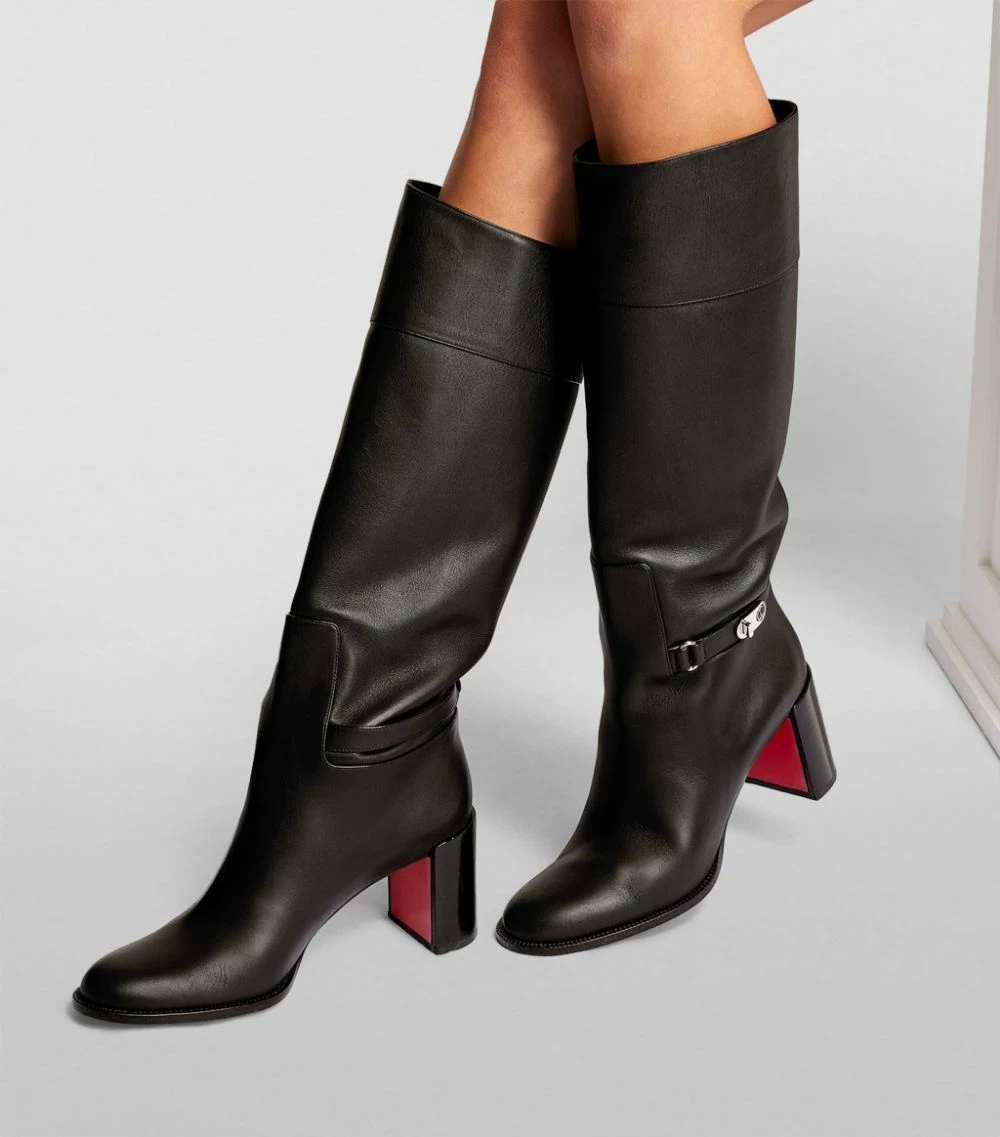Christian Louboutin Lock Botta Leather Knee-High Boots 70 BK5T Knee High Boots 2 Christian Louboutin Lock Botta Leather Knee-High Boots 70 BK5T Knee High Boots - Image 2