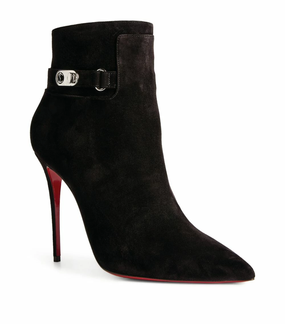 Christian Louboutin Lock So Kate Suede Ankle Boots 100 BK01 4 Christian Louboutin Lock So Kate Suede Ankle Boots 100 BK01 - Image 4