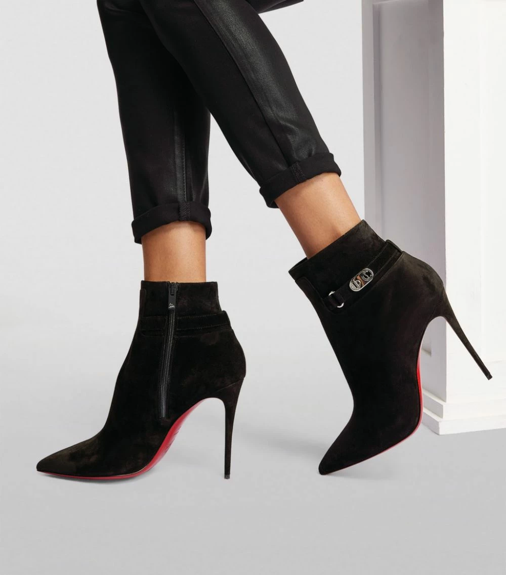 Christian Louboutin Lock So Kate Suede Ankle Boots 100 BK01 2 Christian Louboutin Lock So Kate Suede Ankle Boots 100 BK01 - Image 2