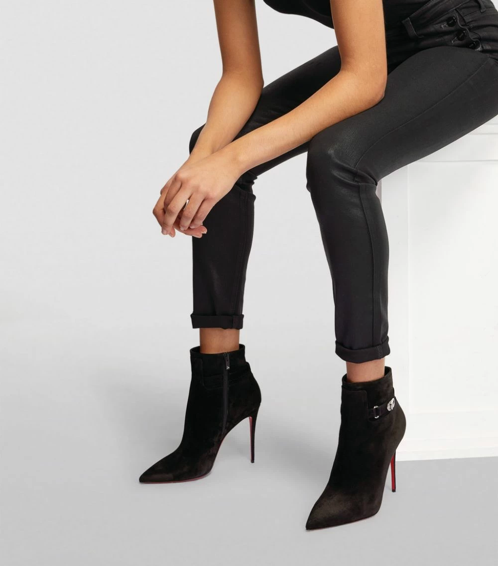 Christian Louboutin Lock So Kate Suede Ankle Boots 100 BK01 5 Christian Louboutin Lock So Kate Suede Ankle Boots 100 BK01 - Image 5