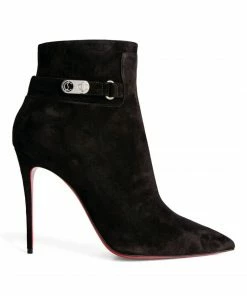 Christian Louboutin Lock So Kate Suede Ankle Boots 100 BK01