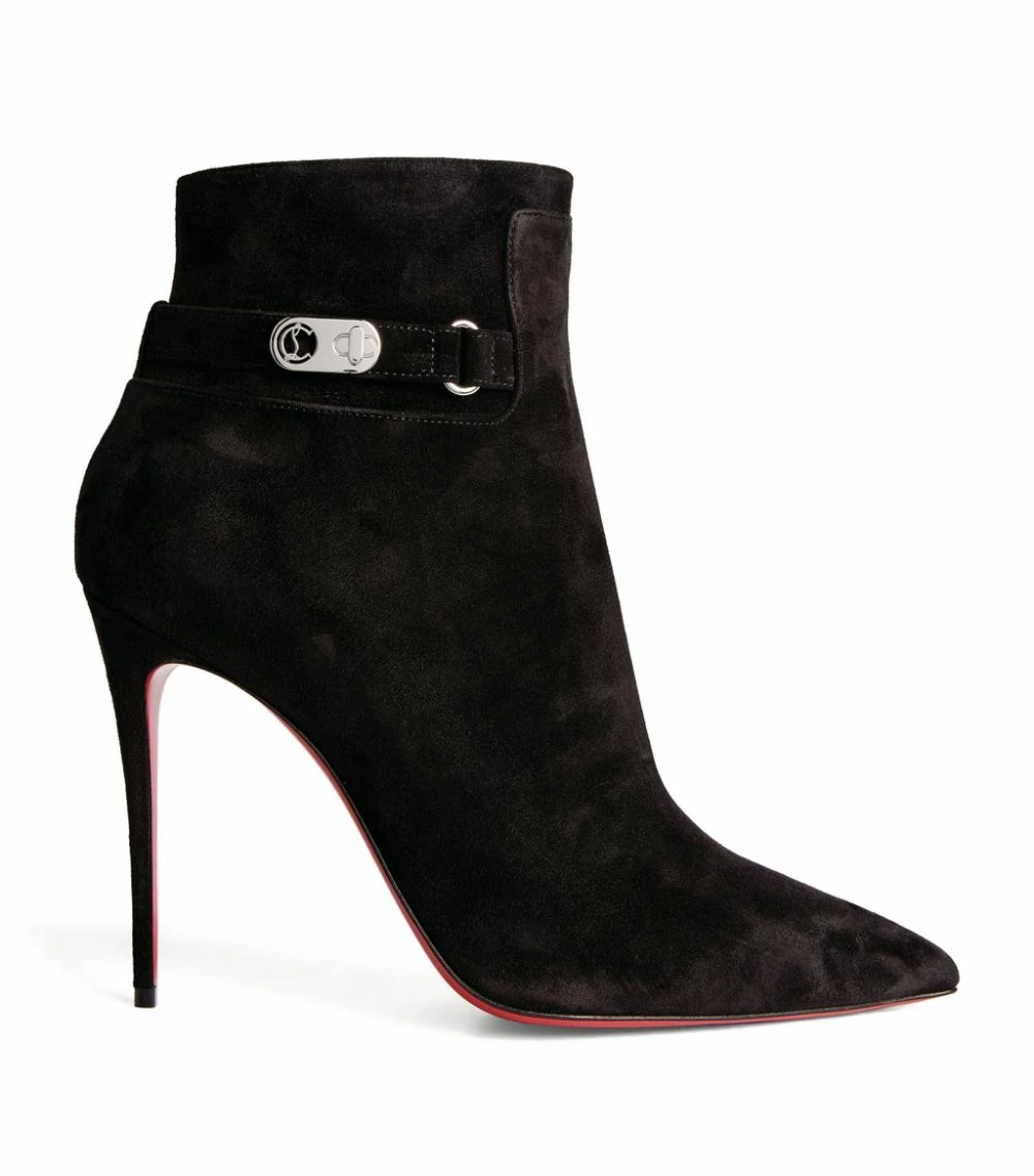 Christian Louboutin Lock So Kate Suede Ankle Boots 100 BK01 1 Christian Louboutin Lock So Kate Suede Ankle Boots 100 BK01