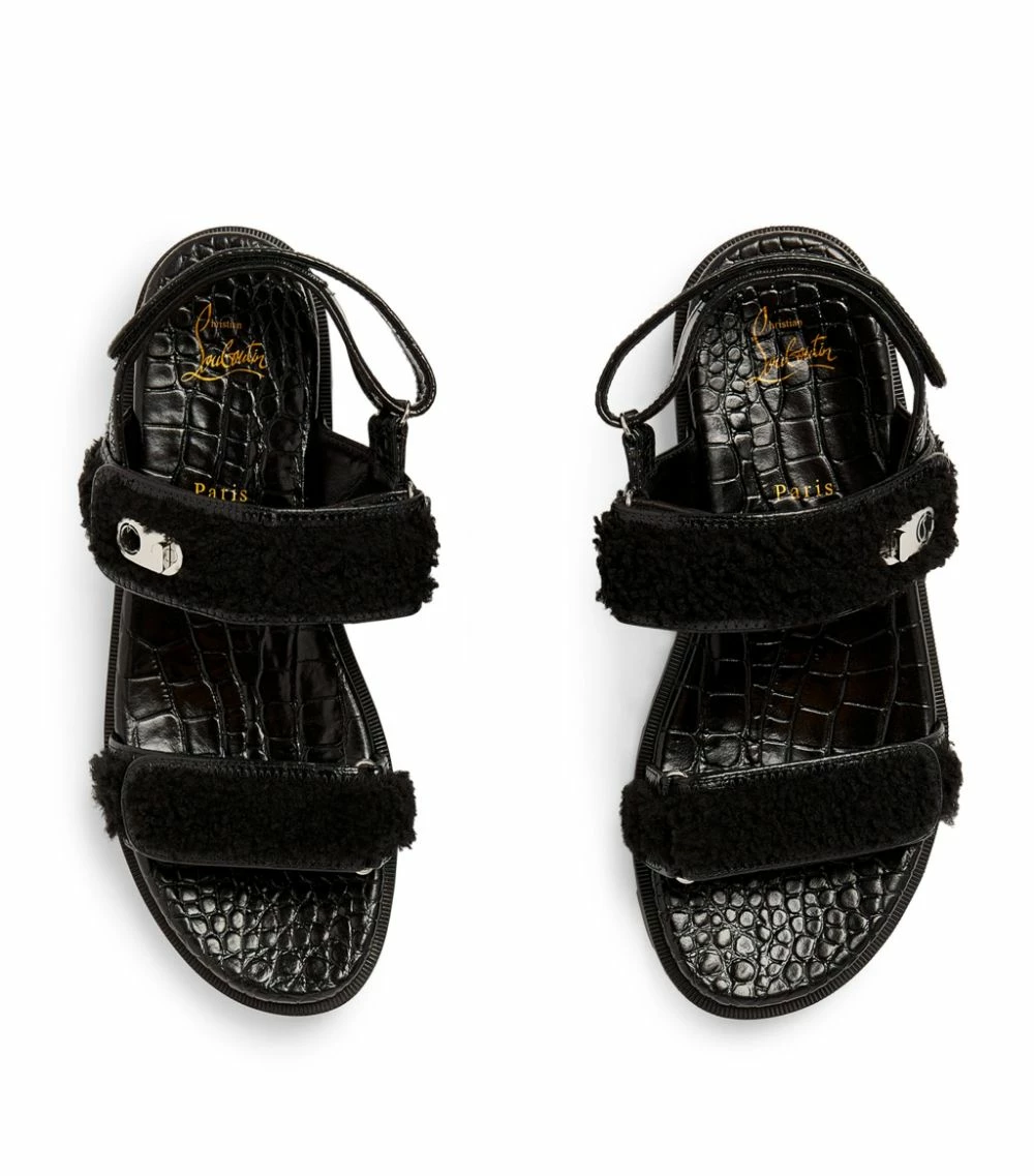 Christian Louboutin Lock Wool Sandals BK01 Flat Sandals 3 Christian Louboutin Lock Wool Sandals BK01 Flat Sandals - Image 3