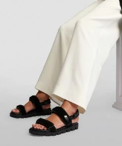 Christian Louboutin Lock Wool Sandals BK01 Flat Sandals 12 Christian Louboutin Lock Wool Sandals BK01 Flat Sandals -Christian Louboutin Online Shop christian louboutin lock wool sandals 17761930 37341601 1000