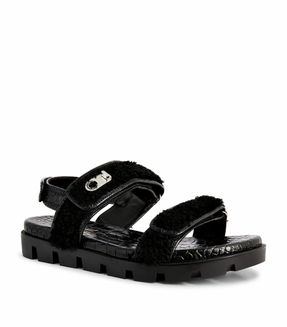 Christian Louboutin Lock Wool Sandals BK01 Flat Sandals 5 Christian Louboutin Lock Wool Sandals BK01 Flat Sandals - Image 5