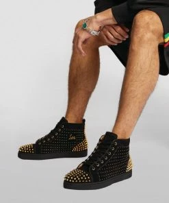 Christian Louboutin Lou Spikes 2 Plume Suede High-Top Sneakers H509 -Christian Louboutin Online Shop christian louboutin lou spikes 2 plume suede high top sneakers 16867294 33414566 1000