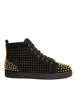 Christian Louboutin Lou Spikes 2 Plume Suede High-Top Sneakers H509