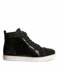 Christian Louboutin Lou Spikes High-Top Leather Sneakers CM53 High-Top Sneakers