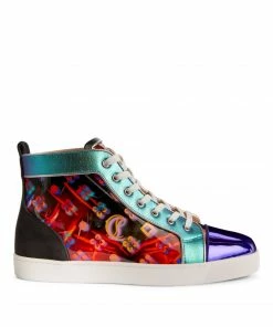 Christian Louboutin Louis Orlato Disco Leather Sneakers CMA3 High-Top Sneakers