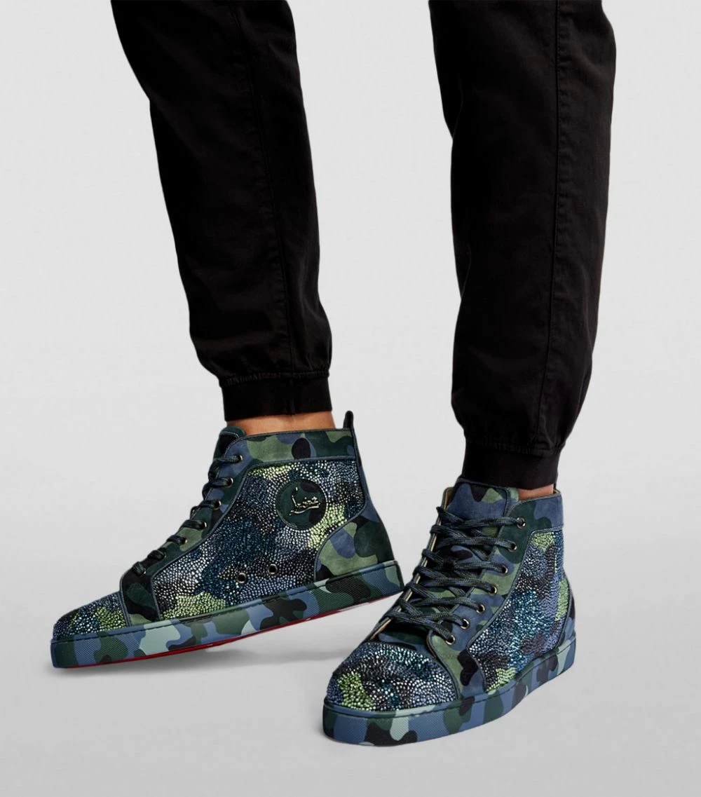 Christian Louboutin Louis Orlato Embellished Camouflage Sneakers J957 High-Top Sneakers 2 Christian Louboutin Louis Orlato Embellished Camouflage Sneakers J957 High-Top Sneakers - Image 2