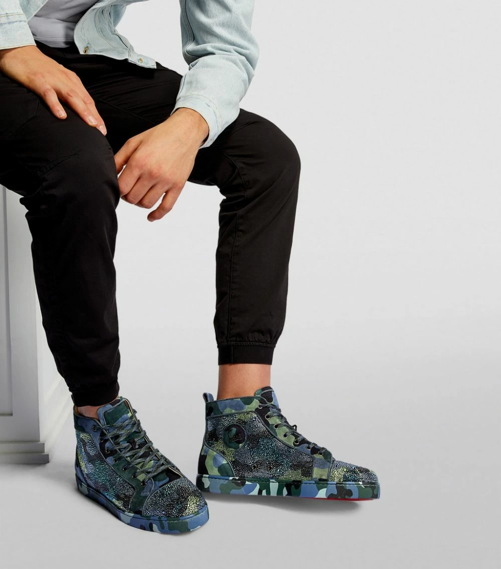 Christian Louboutin Louis Orlato Embellished Camouflage Sneakers J957 High-Top Sneakers 5 Christian Louboutin Louis Orlato Embellished Camouflage Sneakers J957 High-Top Sneakers - Image 5